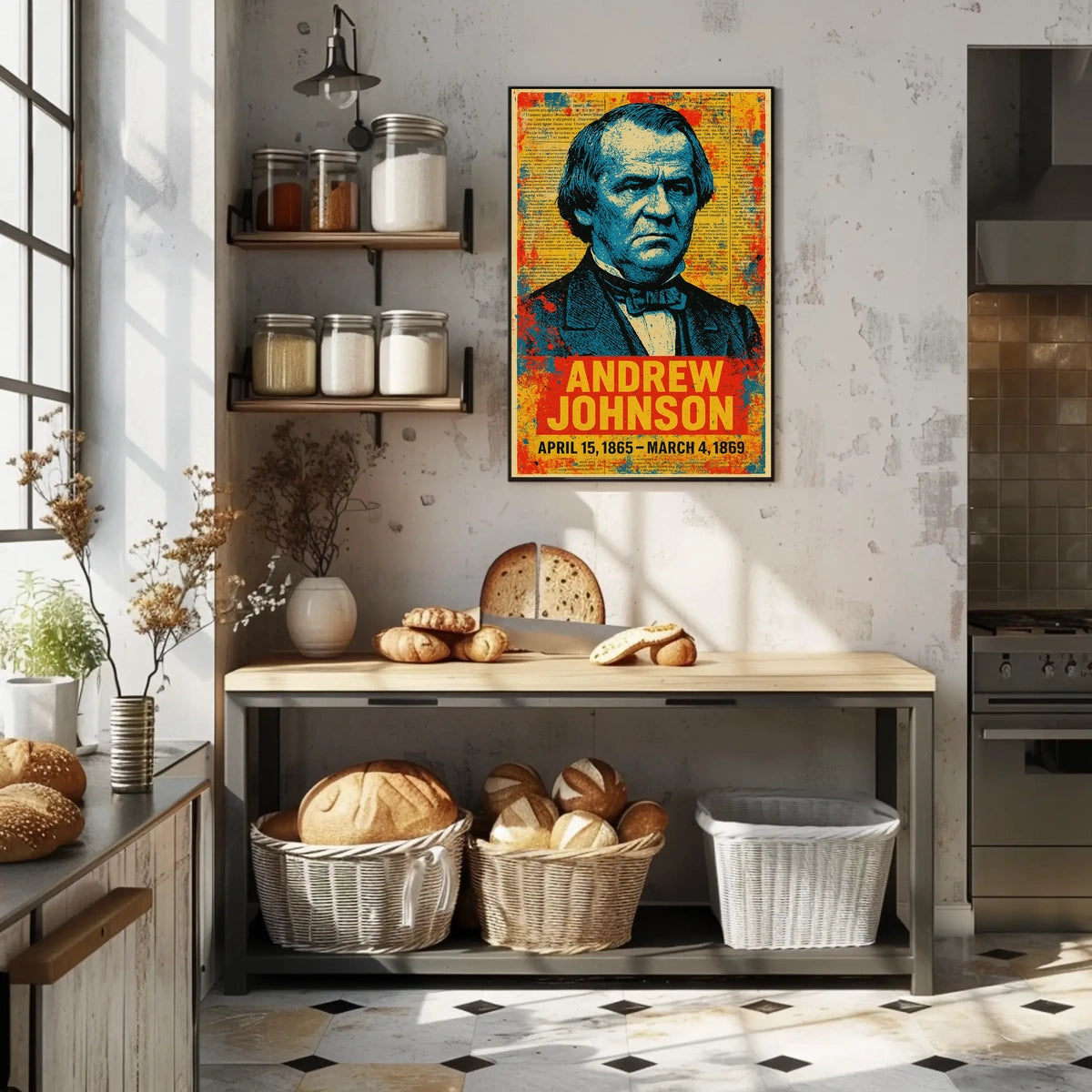 Andrew Johnson 17th President of the United States Street Art Mashup Poster