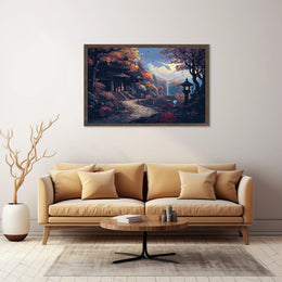 Serene Japanese Autumn Pixel Art Poster