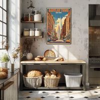 Babylon Town New York Urban Cityscape Poster Retro Wall Art