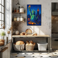 New York City Nightscape Vibrant Urban or Cityscape Poster
