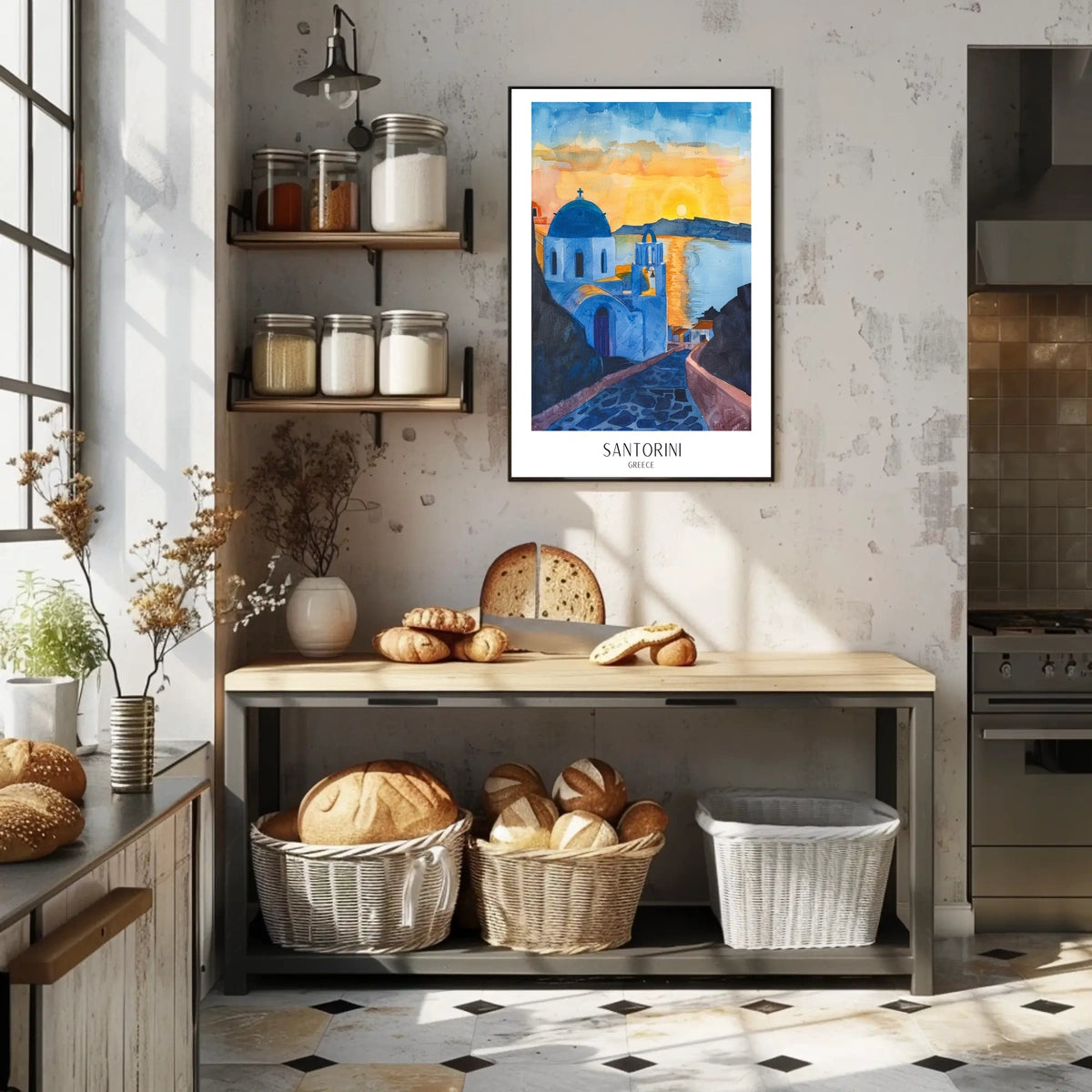 Santorini Sunset Poster