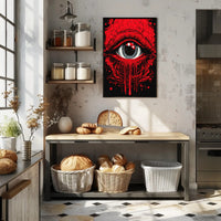 Surreal Eye and Abstract Forms Art Poster