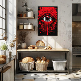 Surreal Eye and Abstract Forms Art Poster
