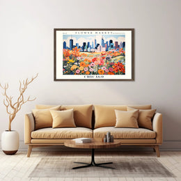 Flower Market Chicago Cityscape Urban or Cityscape Poster