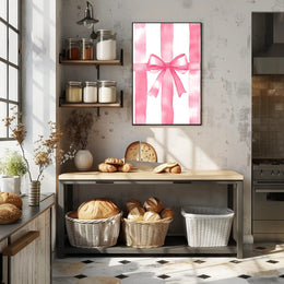 Pink Ribbon Gift Design Decorative Poster Wall Art