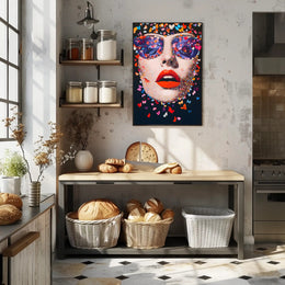 Butterfly Visage Poster Vibrant Pop Art Wall Print