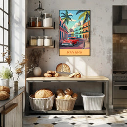 Classic Havana in Vibrant Streets: Travel Poster