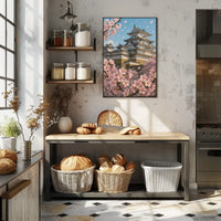 Cherry Blossoms at the Castle Poster