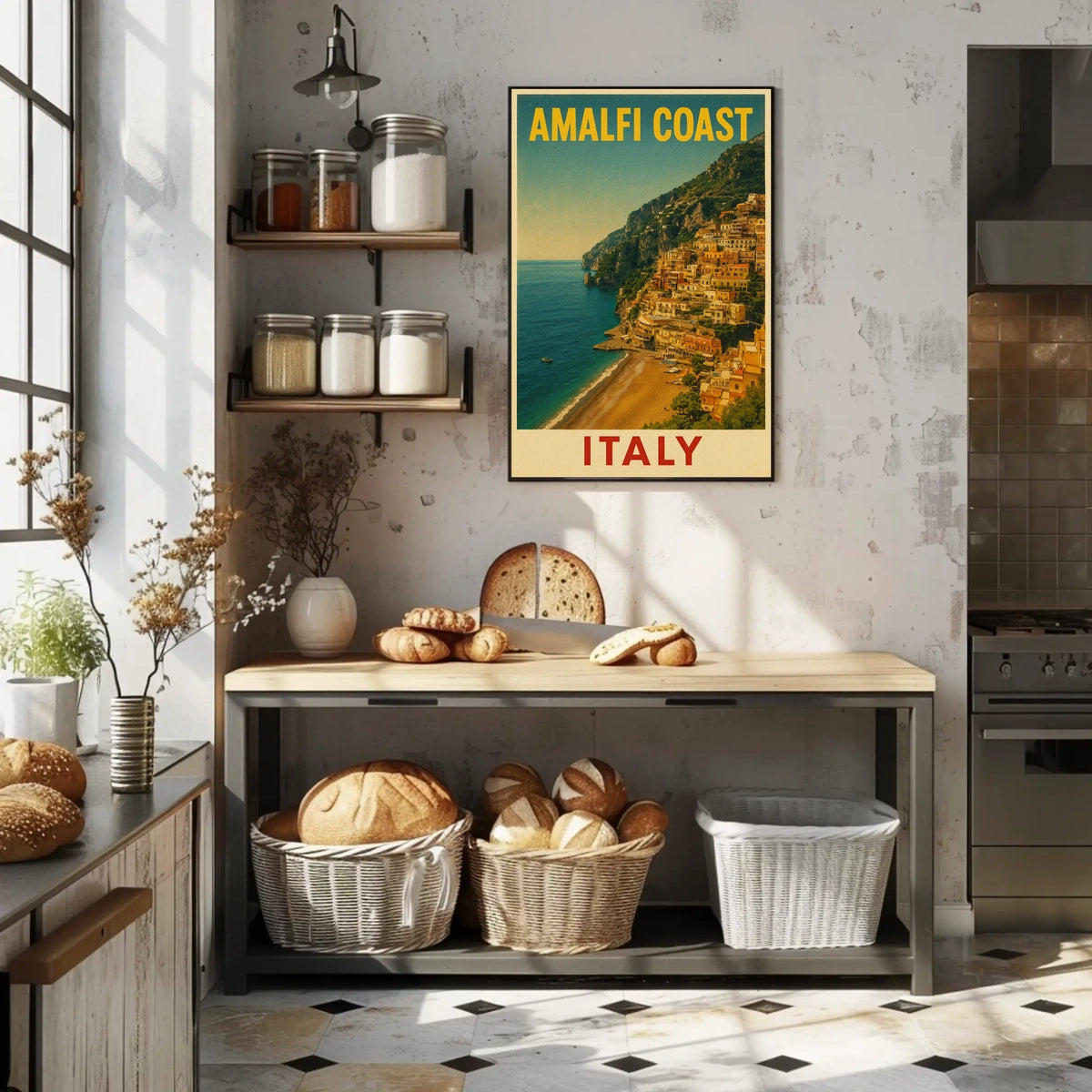 Amalfi Coast Italy Poster Wall Art 18x24 Coastal Scene