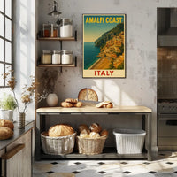 Amalfi Coast Italy Poster Wall Art 18x24 Coastal Scene