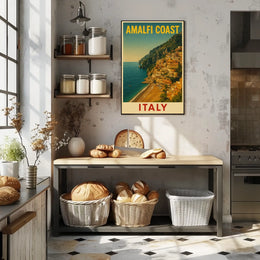 Amalfi Coast Italy Poster Wall Art 18x24 Coastal Scene