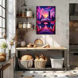 Dreamy Chicago Sunset Poster