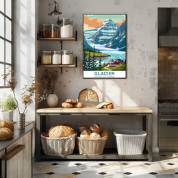 Scenic View of Glacier National Park Travel Poster