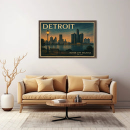 Detroit Historic Skyline Wall Art Print