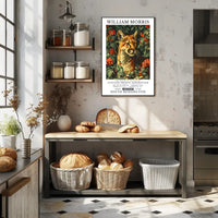 William Morris Vintage Cougar Botanical Art Animal Poster