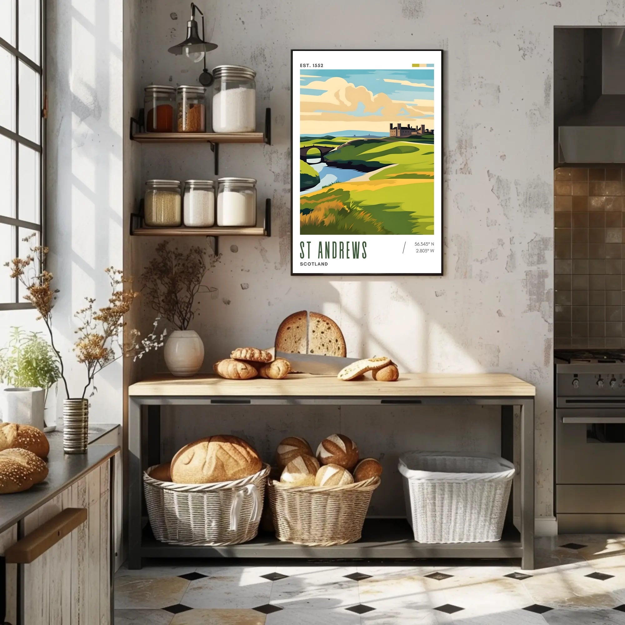 St Andrews Historical Landscape Travel Poster