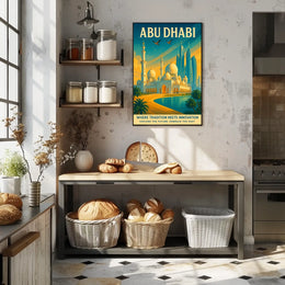 Abu Dhabi Fusion of Tradition and Modernity Urban Cityscape Poster