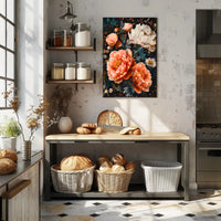 Blossoming Garden Peonies Artistic Poster