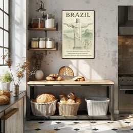 Brazilian Landmarks Vintage Poster: Carnival and Culture