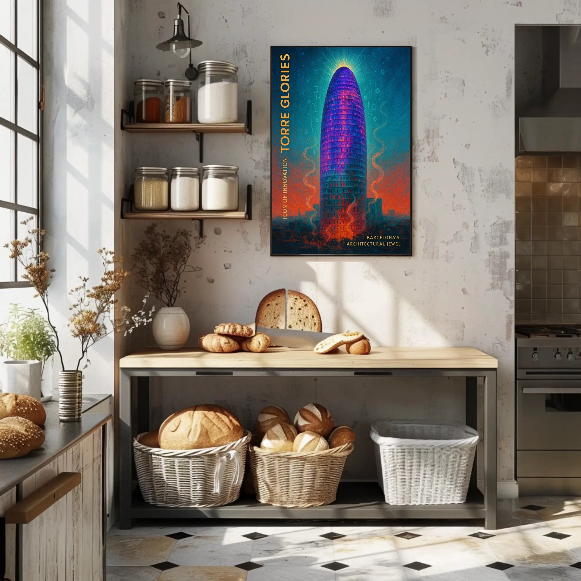 Barcelona Torre Glòries Urban Marvel Cityscape Poster