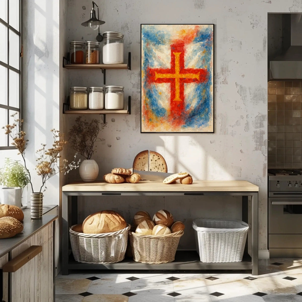 Abstract Cross in Watercolor Poster