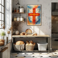 Abstract Cross in Watercolor Poster