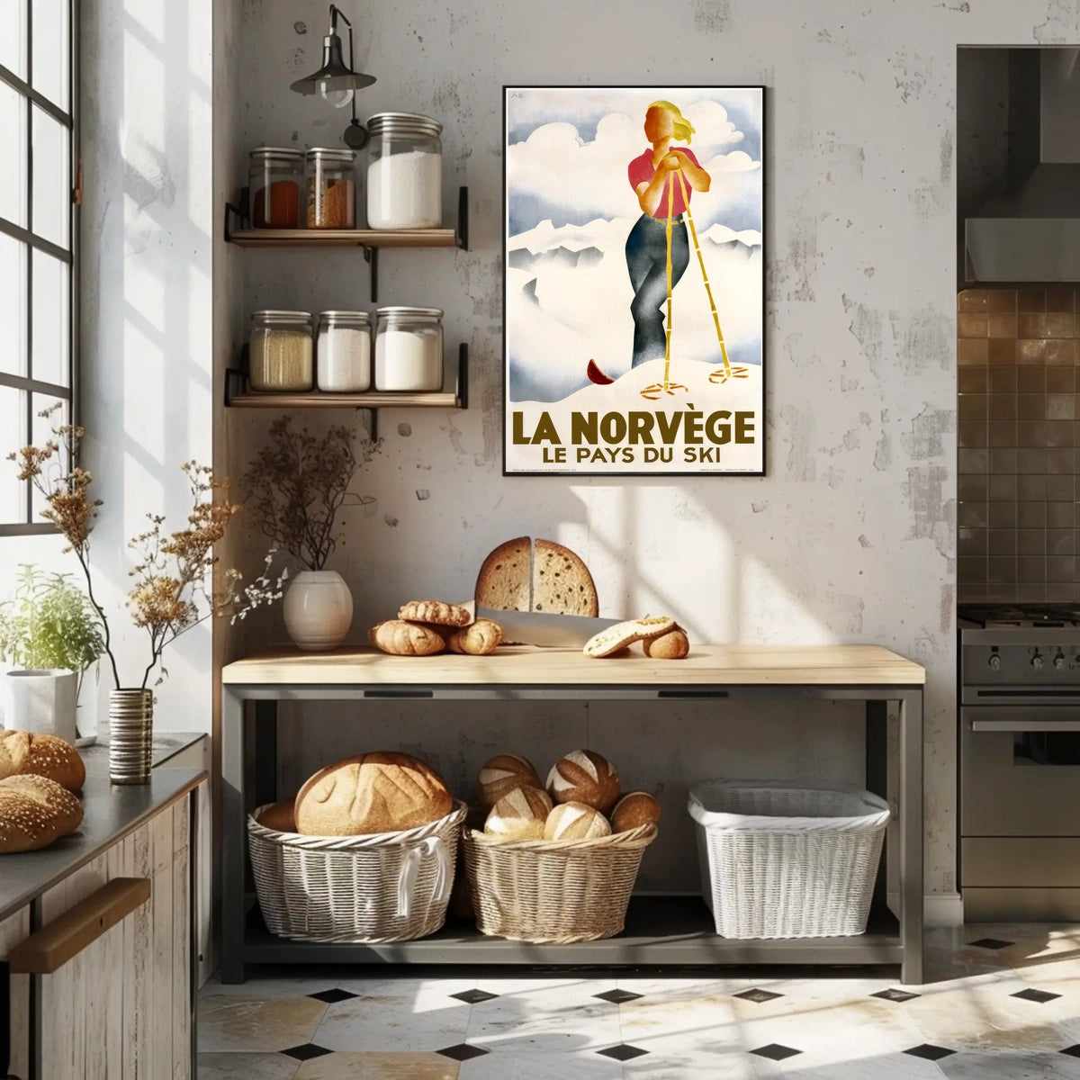 La Norvège Le Pays Du Ski Poster