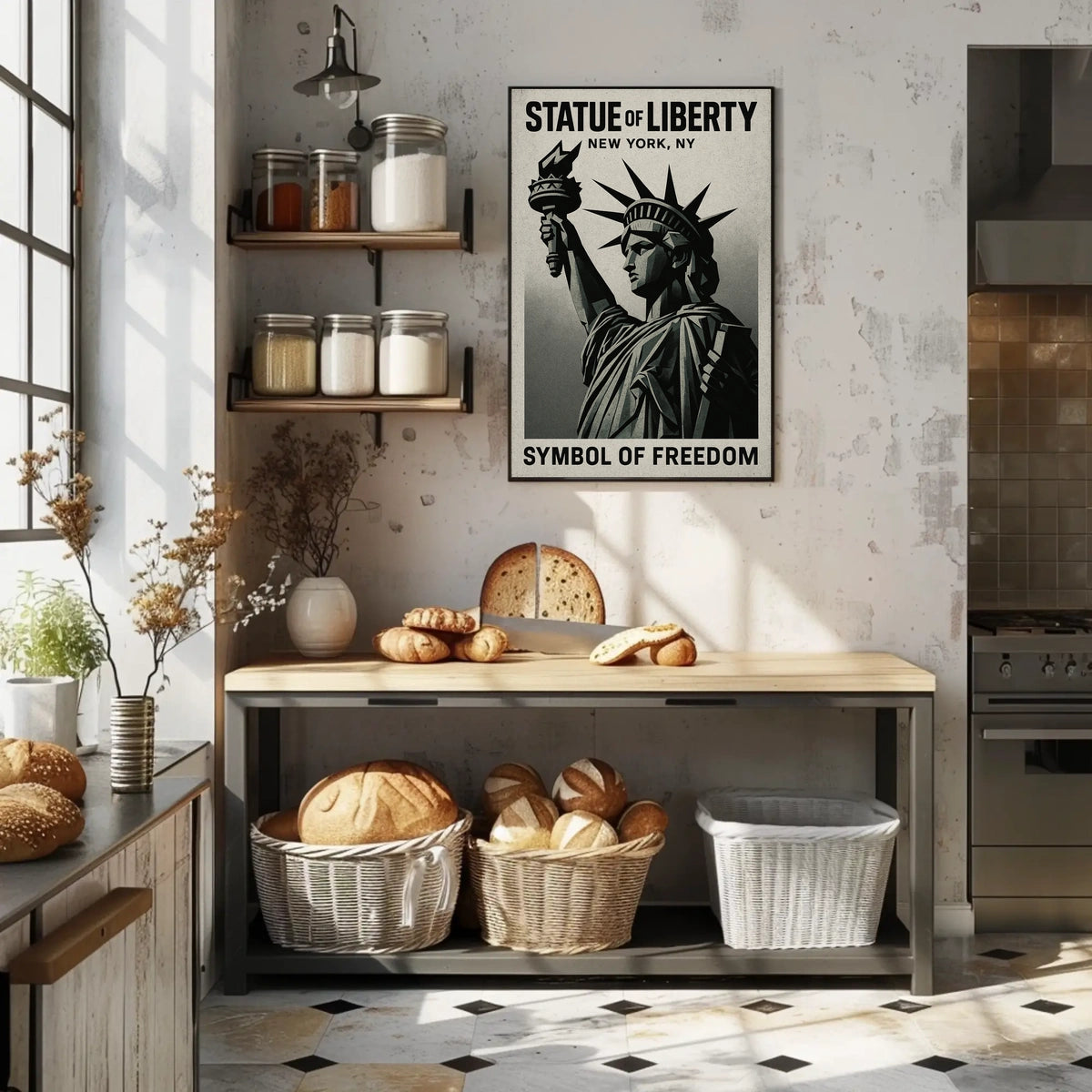 Statue of Liberty Vintage Art in Cultural or Heritage Poster