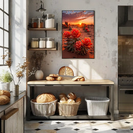 Desert Bloom At Sunset Poster