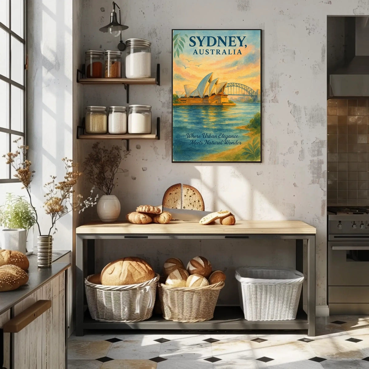 Sydney's Iconic Landmarks Vintage Travel Poster