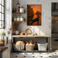 Venice Sunset Gondola: Photorealistic Travel Poster