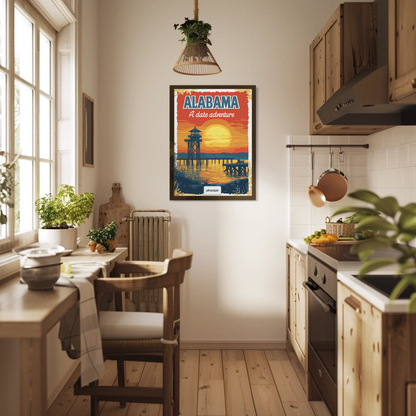 Alabama: A Date Adventure Vintage Travel Poster