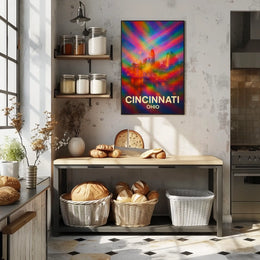 Vibrant Cincinnati Pop Art Wanderlust Poster