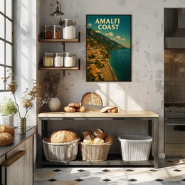 Amalfi Coast Poster Wall Art Print 18x24 Scenic Coastal