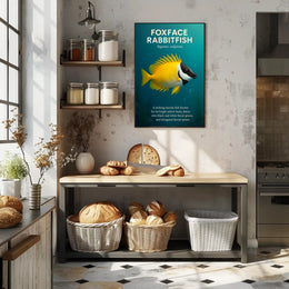 Foxface Rabbitfish Vibrant Illustration Educational or Infographic Poster PosterGoat