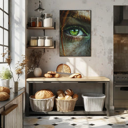 Vivid Green Eye Photorealistic Art Poster Print PosterGoat