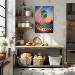 Hillsboro Water Tower Cityscape Vibrant Photography Poster