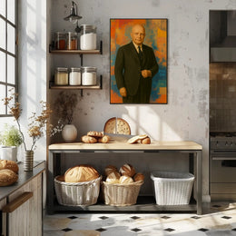 Confident Man in Suit: Abstract Artistic or Pop Culture Poster