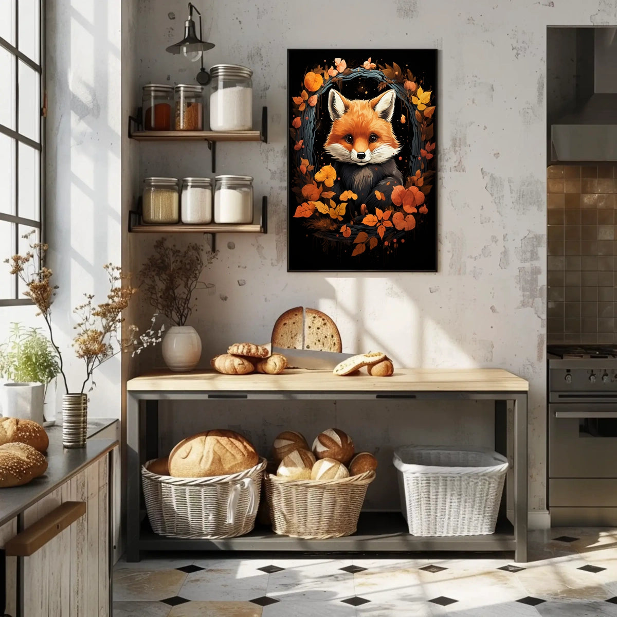 Red Panda Autumnal Whimsy Art Poster Decor
