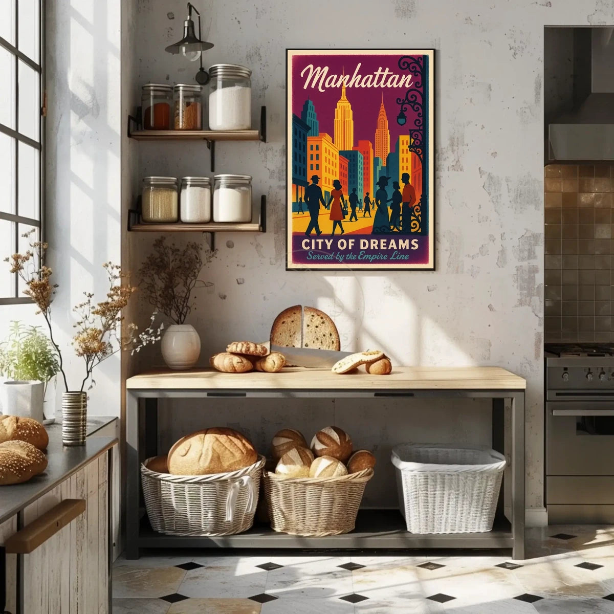 Manhattan City of Dreams Vintage Travel Poster