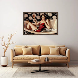 Glamorous Art Deco Woman in Bathtub Poster