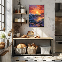 Serene Ocean Sunset Artistic Poster