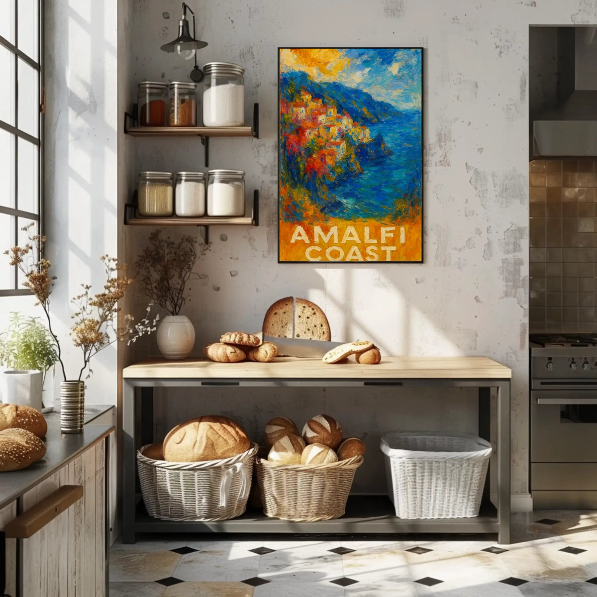 Amalfi Coast Poster Wall Art Coastal Decor Gift Idea