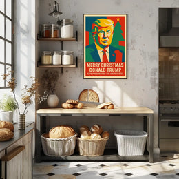 Trump Christmas Spirit Illustration Celebrating Presidential Legacy Poster