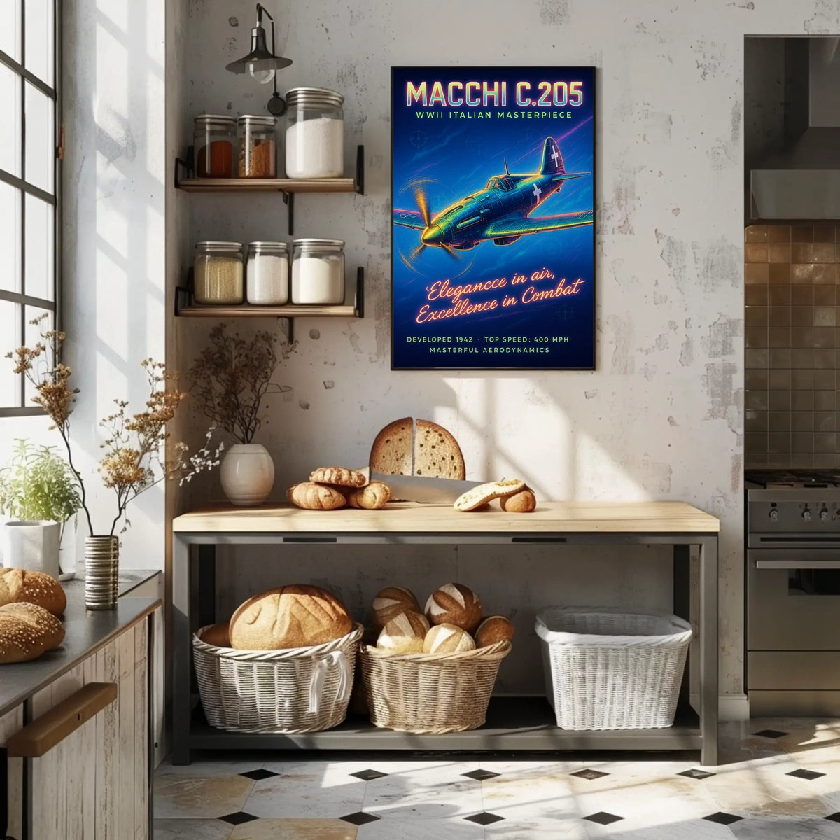 Macchi C.205 WWII Italian Masterpiece Poster