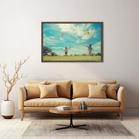 Serene Summer Day Children Kite Flying Poster