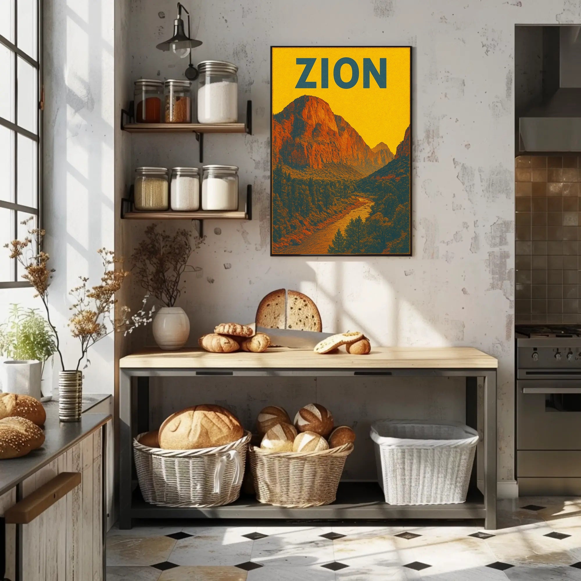 Zion National Park Vintage Travel Poster Print