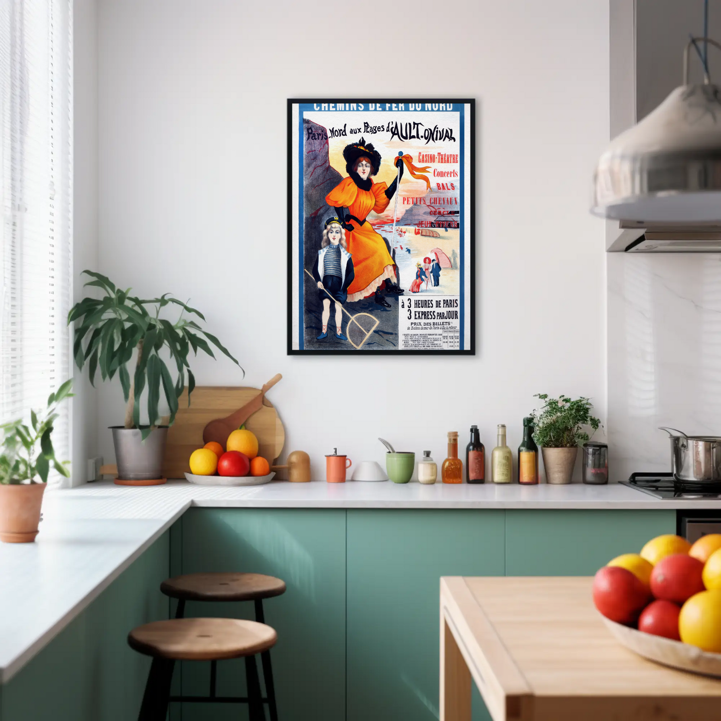 Paris-Nord to Ault-Onival Beaches Vintage Poster