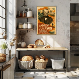 Andrew Johnson 17th President of the United States Layered Digital Collage Poster