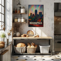 Indianapolis Skyline Cityscape Travel Inspiration Photography Realism Urban Dream Poster